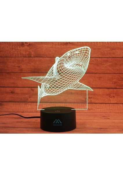 3D Ahtapot Gece Lambası 7 Renkli LED Dokunmatik Masa Des Shark (Yurt Dışından)