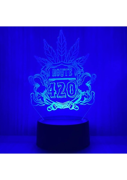 420 Yaprak 3D LED Masa Lambası Gece Lambası Optik Vis (Yurt Dışından)