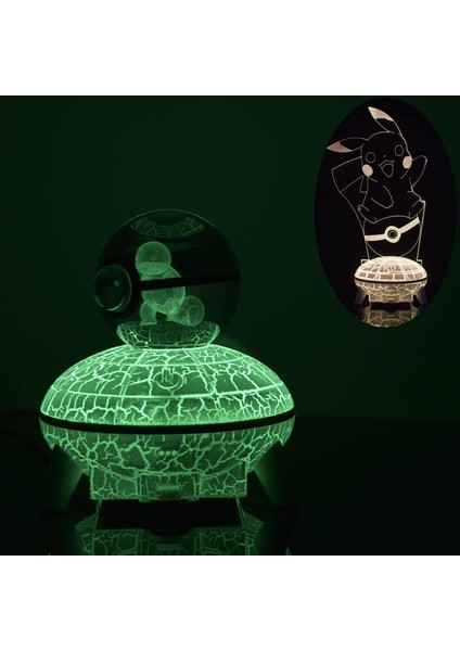 3D Kristal Top Lamba 3D Animasyon Oyuncak Ufo Gece Li Çok RENKLI-SQ279 (Yurt Dışından)