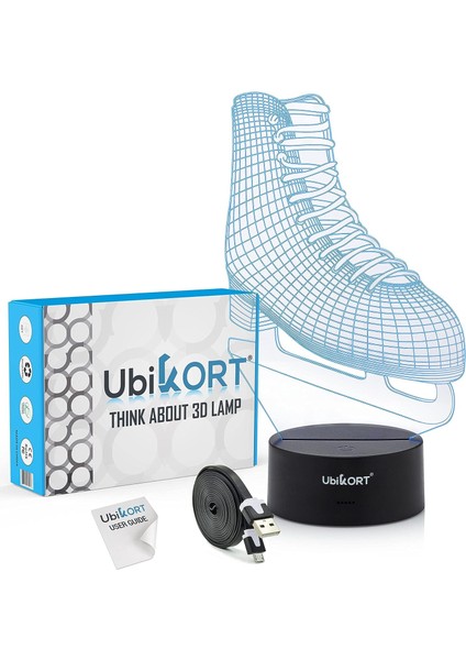 Kız Için Buz Pateni 3D Illüzyon Gece Lambası (Yurt Dışından)