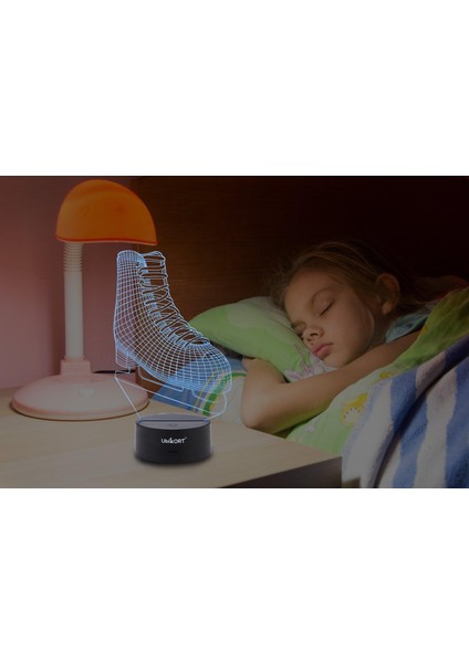 Kız Için Buz Pateni 3D Illüzyon Gece Lambası (Yurt Dışından) fırsatları