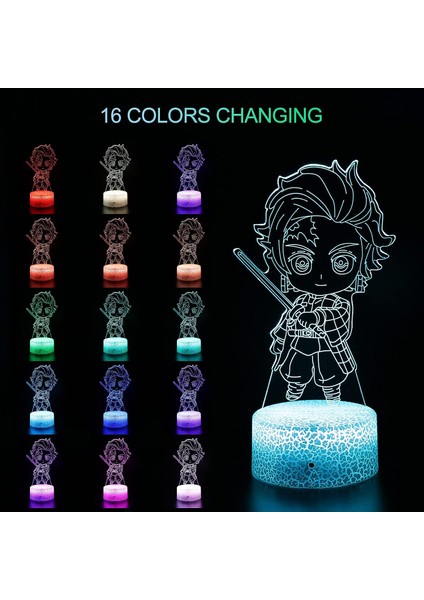 Şeytan Merch Gece Işıkları, 3D Illüzyon 16 Renk Ta (Yurt Dışından)
