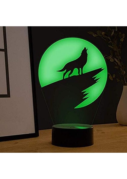 3D Kurt Gece Lambası LED Dokunmatik Anahtarı Dekor Masa D (Yurt Dışından)