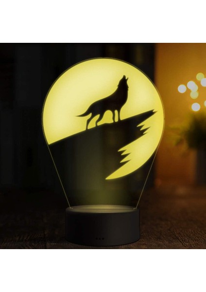3D Kurt Gece Lambası LED Dokunmatik Anahtarı Dekor Masa D (Yurt Dışından) fiyatları