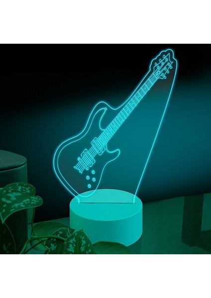, Spor 3D LED Masa Lambası, Golf Oyuncusu Merhaba 8" x 10" Beyaz Taban Rock Yıldızı Enstrüman Çalma Melodi Sanatı (Yurt Dışından)