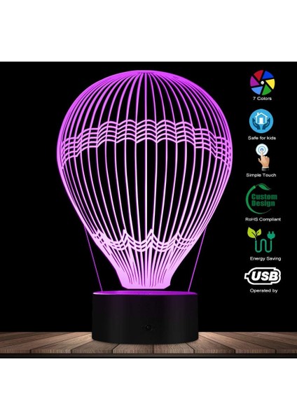 Sıcak Hava Balonu 3D Efekti Parlayan L (Yurt Dışından)