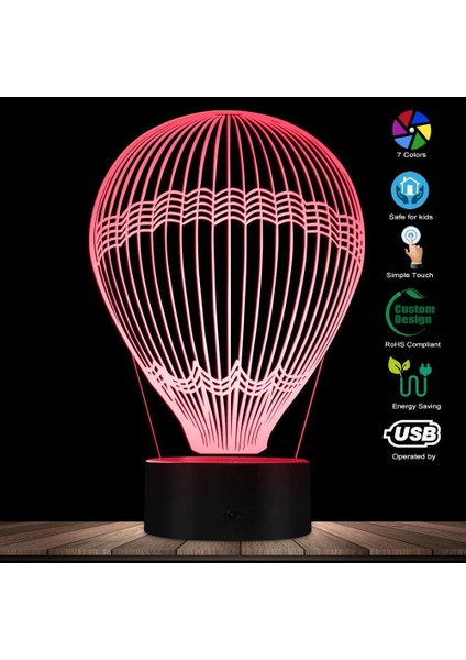 Sıcak Hava Balonu 3D Efekti Parlayan L (Yurt Dışından)