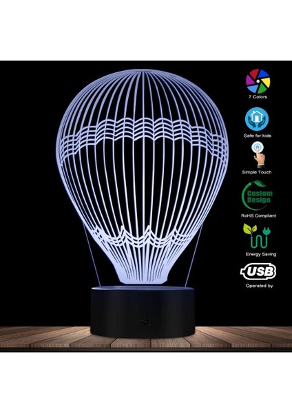 Sıcak Hava Balonu 3D Efekti Parlayan L (Yurt Dışından)