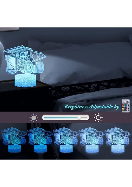 Canavar Kamyon Gece Işıkları, 3D Araba Illüzyon Hafif Kamyon (Yurt Dışından) fırsatları