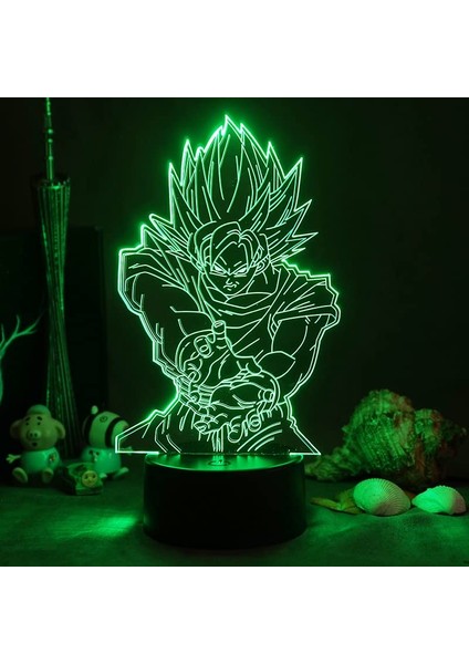 Çocuk Hayranları Için Son Goku Anime 3D Gece Lambası-16 Col GOKU18 (Yurt Dışından)