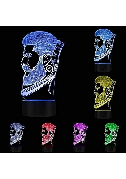 Berber Dükkanı Iş Tabelası LED Gece (Yurt Dışından)