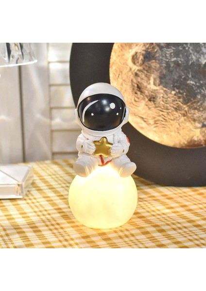 3D Astronot Ay Lambası LED Spaceman Başucu Gece B (Yurt Dışından)
