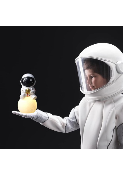 3D Astronot Ay Lambası LED Spaceman Başucu Gece B (Yurt Dışından)