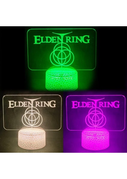 Elden Ring 3D Gece Lambası, 16 Renk Değiştiren Karto 3 (Yurt Dışından)