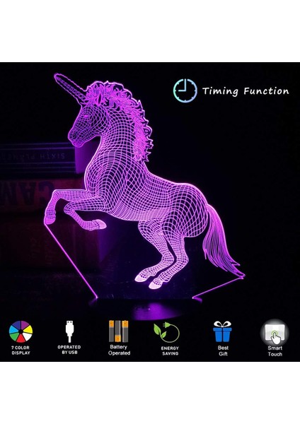 Çocuklar Için Unicorn Hediyeler Gece Lambası Bebek T (Yurt Dışından)