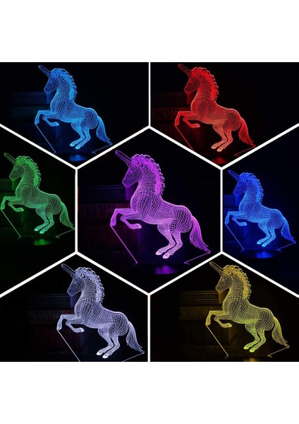 Çocuklar Için Unicorn Hediyeler Gece Lambası Bebek T (Yurt Dışından)