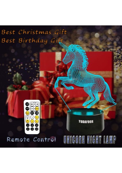 Çocuklar Için Unicorn Hediyeler Gece Lambası Bebek T (Yurt Dışından)
