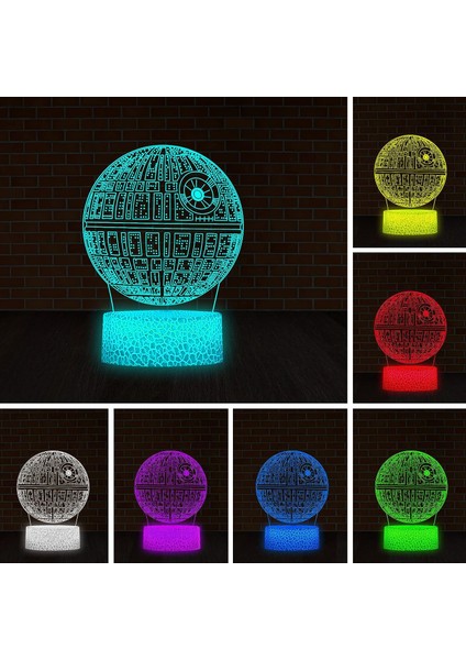 Uzay Gemisi 3D Gece Işığı Dokunmatik Kontrol - 7 Renk Ölüm Yıldızı (Yurt Dışından) fiyatları