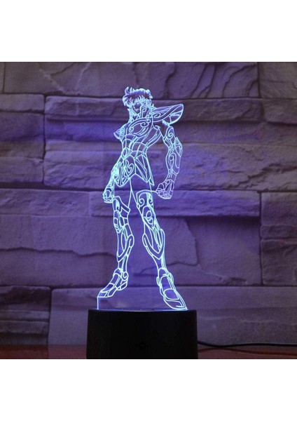 3D Gece Lambası Erkek Kız Oyuncak Saint Seiya Ca (Yurt Dışından)