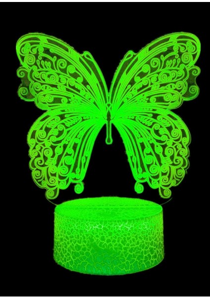 3D Kelebek Gece Lambası LED Lamba Illusio (Yurt Dışından)