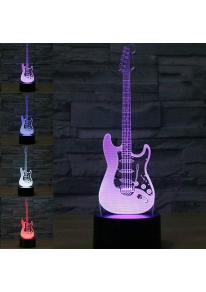 3D Elektro Gitar Gece Lambası Müzik Lambası (Yurt Dışından)