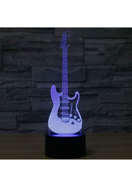 3D Elektro Gitar Gece Lambası Müzik Lambası (Yurt Dışından)
