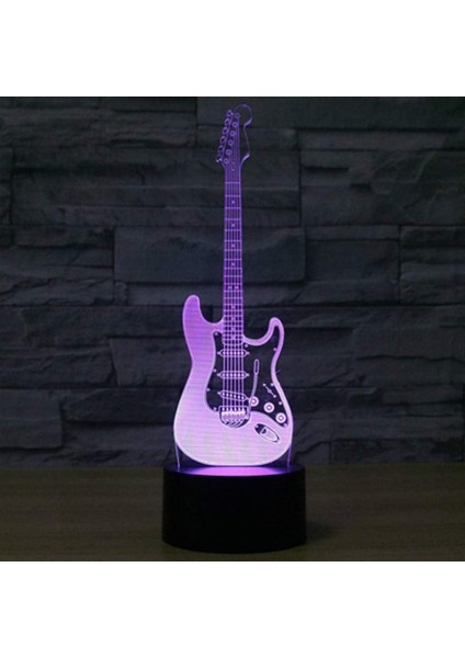 3D Elektro Gitar Gece Lambası Müzik Lambası (Yurt Dışından)
