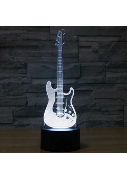 3D Elektro Gitar Gece Lambası Müzik Lambası (Yurt Dışından)