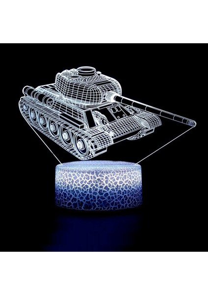 Tank Gece Lambası 3D Lamba Uçak Oyuncakları Hediyeler (Yurt Dışından)