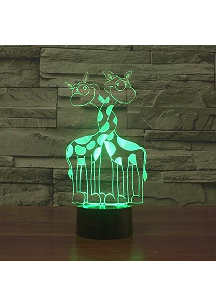 3D Çift Kafa Zürafa Masa Lambası Gece (Yurt Dışından) fiyatları
