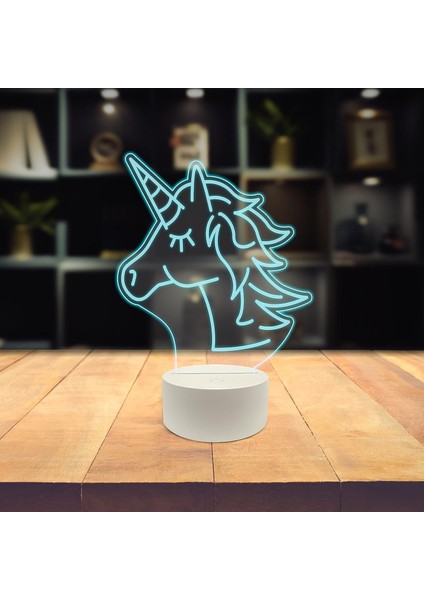 , Müzik 3D LED Masa Lambası, Caz Trompet I 8" x 10" Boynuz Yele Saçlı Beyaz Taban At (Yurt Dışından) modelleri