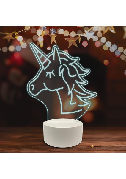 , Müzik 3D LED Masa Lambası, Caz Trompet I 8" x 10" Boynuz Yele Saçlı Beyaz Taban At (Yurt Dışından) fırsatları