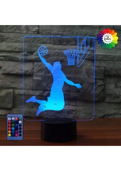 3D Basketbol Gece Lambası USB Güç Uzaktan Kumanda (Yurt Dışından)