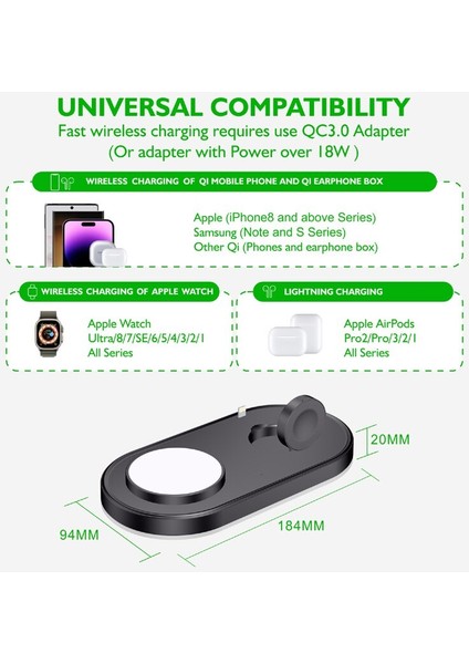 In 1 Kablosuz Şarj Pad Standı 15W Telefon Hızlı Şarj Dock Istasyonu iPhone 14 13 12 Pro Max Mini Apple Watch 8 7 (Yurt Dışından) fiyatları