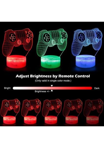 Denizkızı 3D Gece Lambası, Gamepad'de Dinamik Rgb Renkleri Değişiyor (Yurt Dışından)