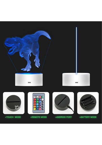 Erkekler Için 3D Dinozor Gece Lambası, Illusion Night L (Yurt Dışından)