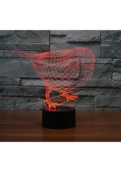 3D Robin Birds Gece Lambası 16 Renk Değişimi LED Rem (Yurt Dışından)
