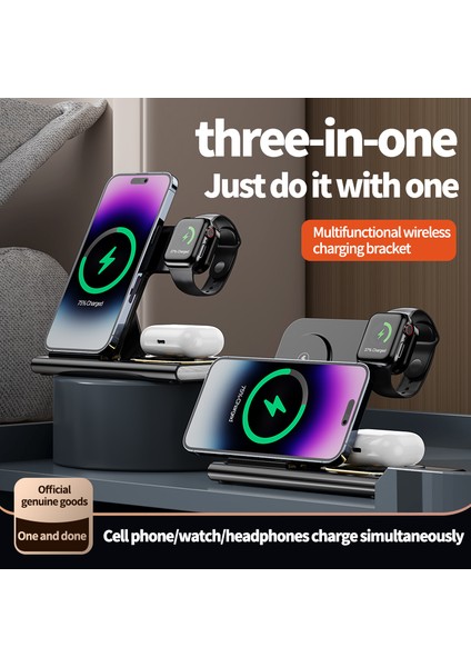 30W 3 In 1 Kablosuz Şarj Standı Pedi iPhone 14 13 12 Pro Max 11 x Hızlı Şarj Dock Istasyonu Apple Watch 8 7 6 (Yurt Dışından) indirimleri
