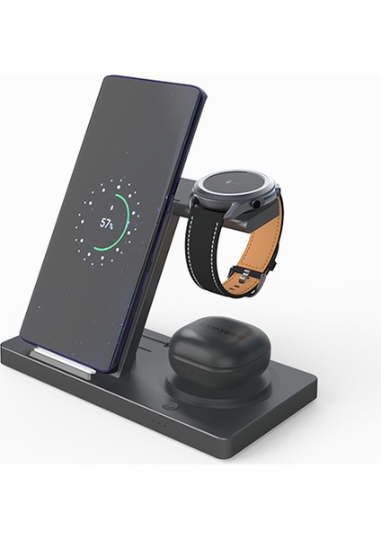 IPhone 14 13 12 11 x Apple ve Samsung Pro Watch Hızlı Şarj Istasyonu Istasyonu Için 30W 4'ü 1 Arada Kablosuz Şarj Standı (Yurt Dışından)
