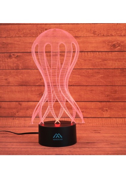 3D Ahtapot Gece Lambası 7 Renkli LED Dokunmatik Masa Tasarımı (Yurt Dışından)