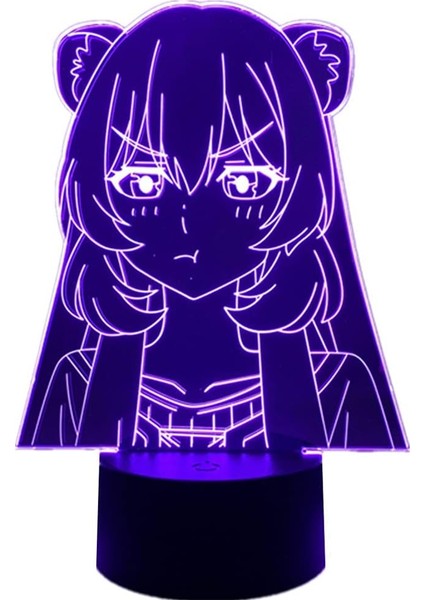 Raphtalia Şekil 3D Rgb LED Gece Lambası Anime Odası (Yurt Dışından)