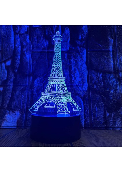Eyfel Kulesi 3D LED Optik Yanılsama Akrilik Gece (Yurt Dışından)