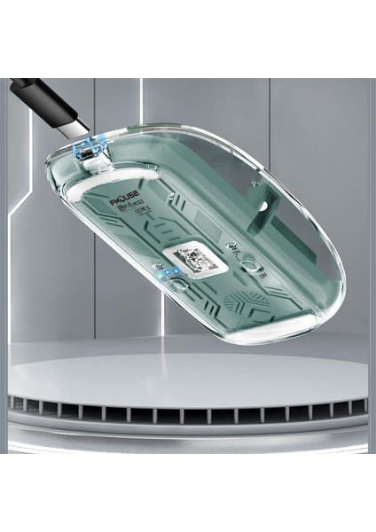 Şeffaf Manyetik Şarj Edilebilir Oyun Faresi Pc Masaüstü Dizüstü Tablet 2.4g Kablosuz Fare Oyun Üç Modlu Typec Dilsiz Fareler (Yurt Dışından) fırsatları