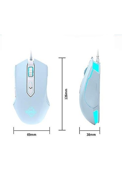 AJ52 Watcher Rgb Gaming Mouse, Programlanabilir 7 Tuşlu, Ergonomik LED Aydınlatmalı USB Oyuncu Faresi Bilgisayar Laptop Pc, Windows Mac Os Linux Için, Mavi (Yurt Dışından)