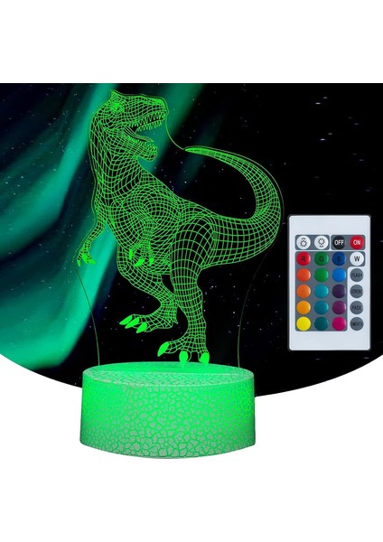Dinozor Oyuncakları Kt Rex Için 3D Dinozor Gece Lambası (Yurt Dışından)