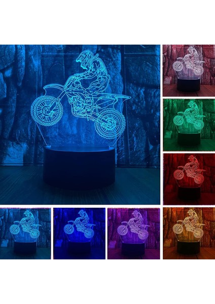 Yenilik Mtb Motokros Bisiklet 3D LED Optik Yanılsama (Yurt Dışından)