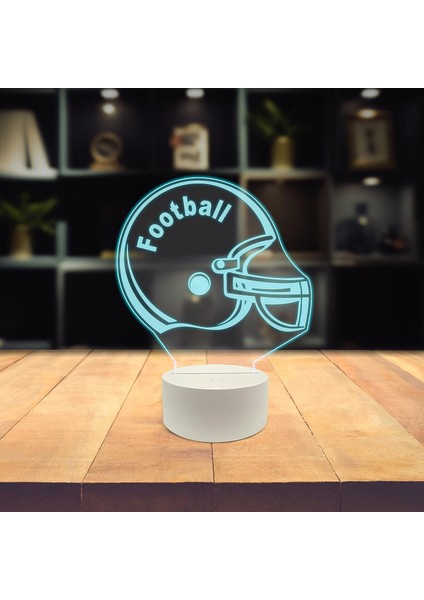 Müzik 3D LED Masa Lambası, Caz Trompet I 8" x 10" Beyaz Taban Amerikan Futbolu Baş Parçası Güvenlik Sanat Eseri (Yurt Dışından)