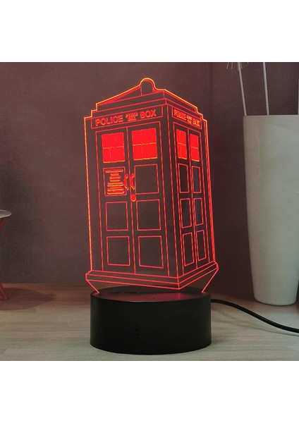 Tardis Polis Kulübesi 3D LED Gece Lambası USB (Yurt Dışından)