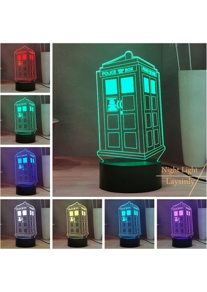 Tardis Polis Kulübesi 3D LED Gece Lambası USB (Yurt Dışından)