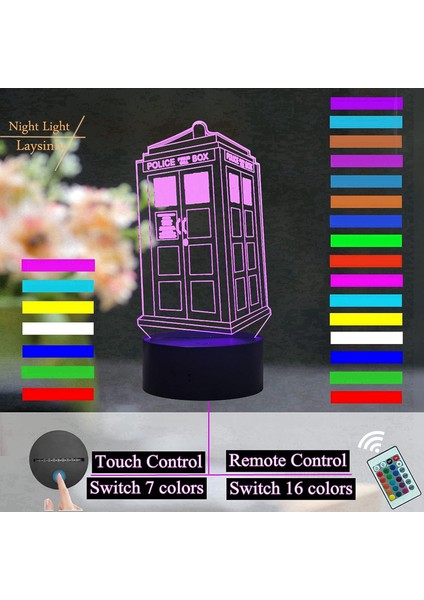 Tardis Polis Kulübesi 3D LED Gece Lambası USB (Yurt Dışından)